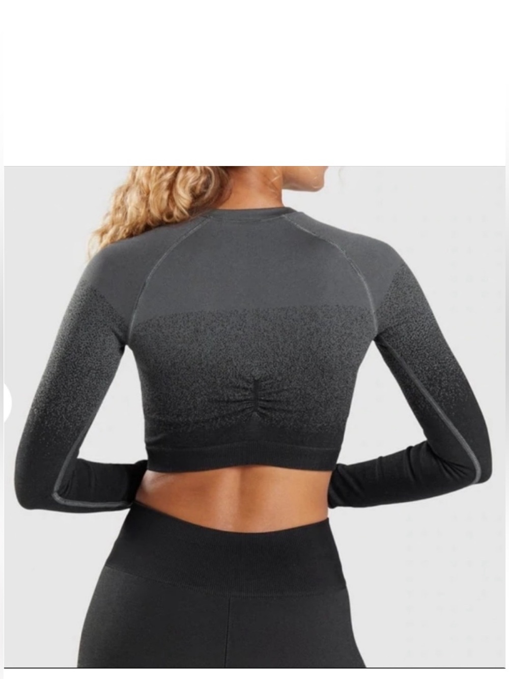 Gymshark Gradient Seamless Long Sleeve Crop Top - Charcoal - Picture 2 of 6
